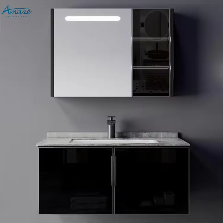 バスルームキャビネットモダンスタイルスマートLEDミラー浴室 - Home Living Bathroom Vanity のレビューと価格
