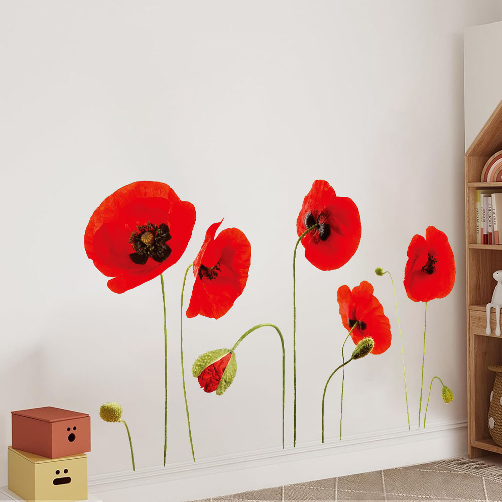 カラフルな花植物ウォールステッカー寝室リビングルームバスルー - Home Bathroom Floor Tiles のレビューと価格