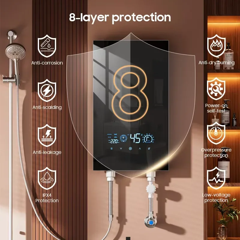 高品質家庭用8kW 12kWスマート電気インスタントタンクレ - Home Bathroom Geyser のレビューと価格