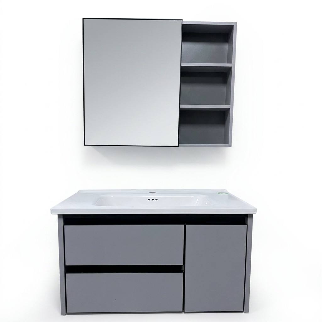 バスルームキャビネットモダンエコフレンドリー壁掛け式バスルー - Home Living Bathroom Vanity のレビューと価格