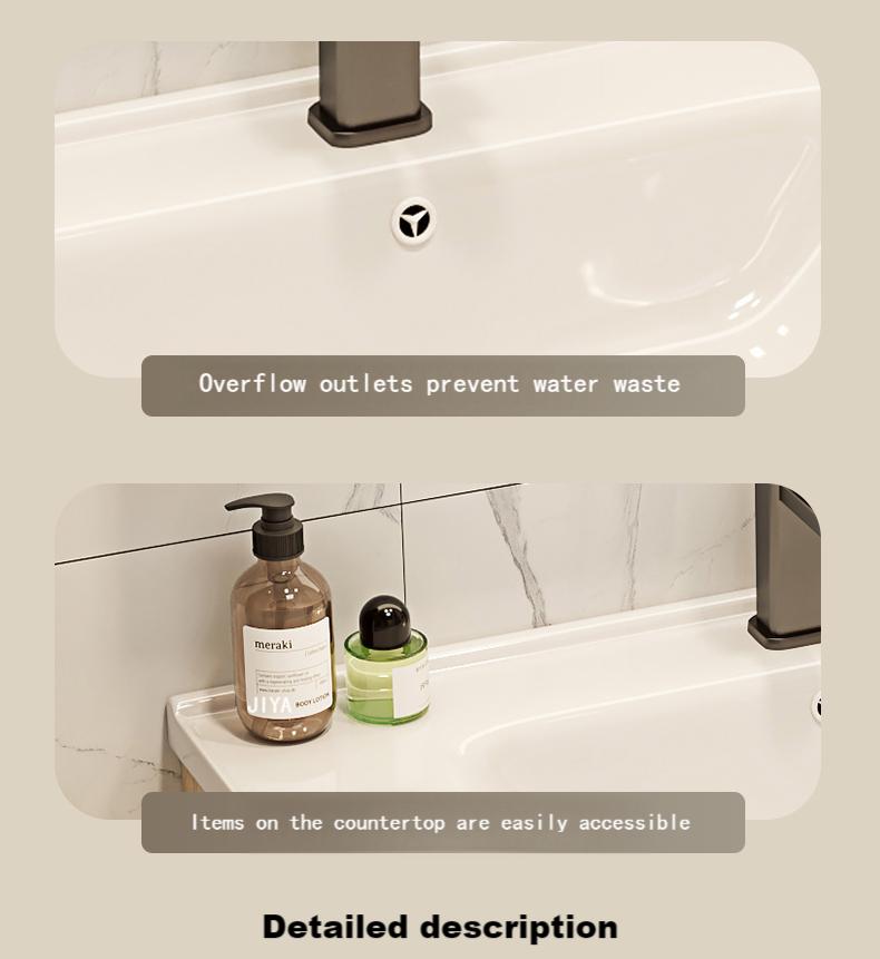 バスルームキャビネット   セラミック製洗面台とスマートミラ - Home Living Bathroom Vanity のレビューと価格